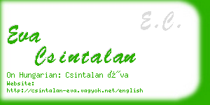 eva csintalan business card